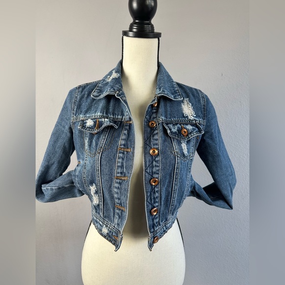 Distressed XS Highway Premium Jean Jacket - Picture 2 of 9